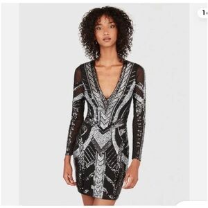 Express sequin bodycon dress